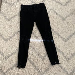 Black high rise ripped jeans